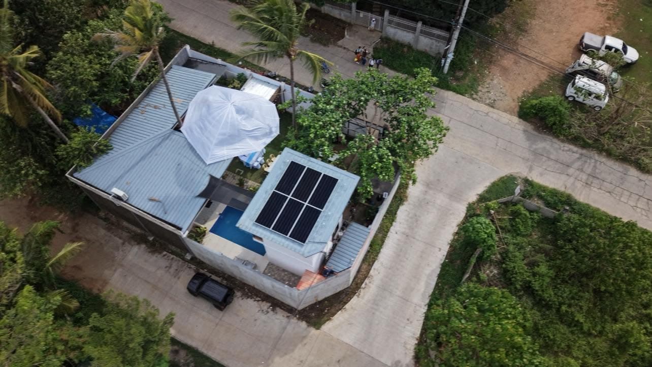Completed rooftop solar panel installation by GMEA